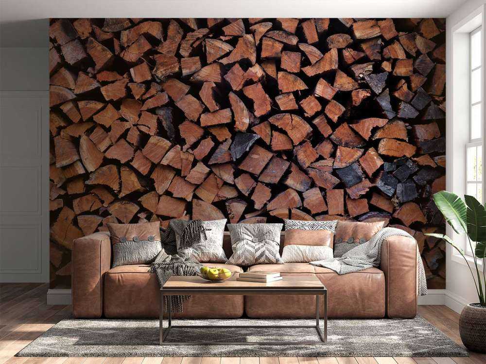 Flækket og stablet træ