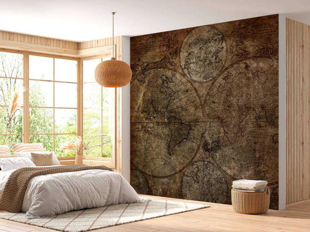 Gammelt brændt verdenskort