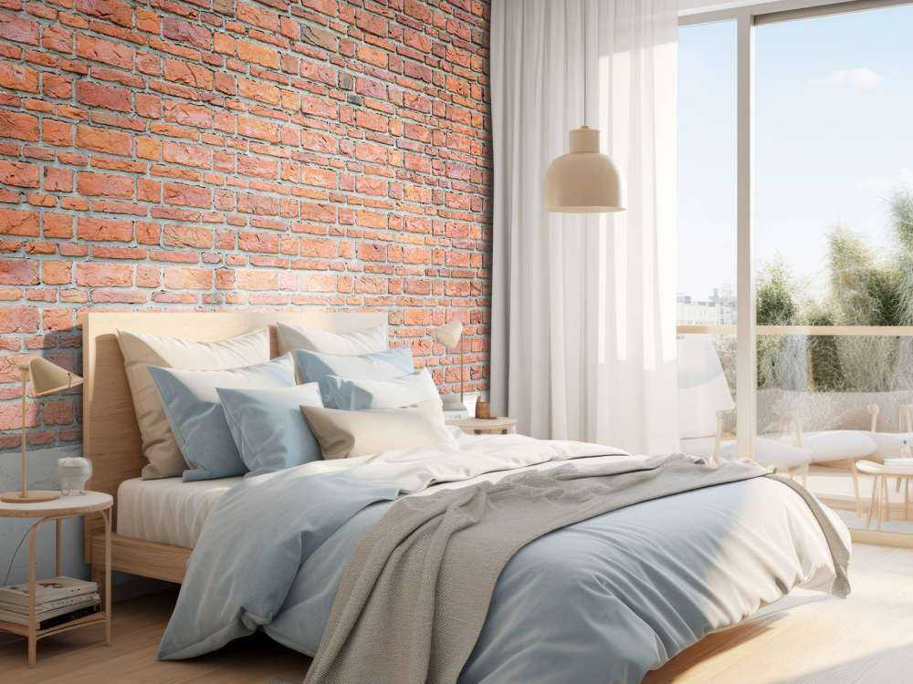 Mursten med gammel beton