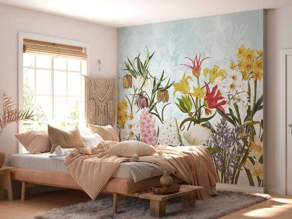 Forår Blomster - Blød Aqua Brise