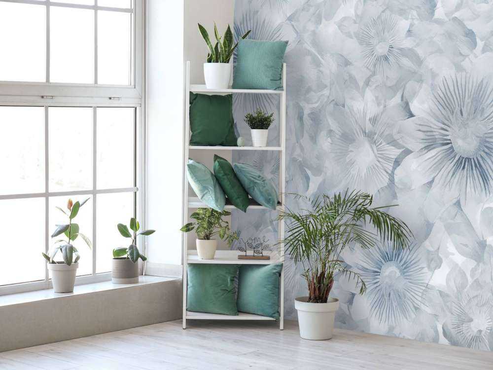 Botanisk akvarel elegance blå måne