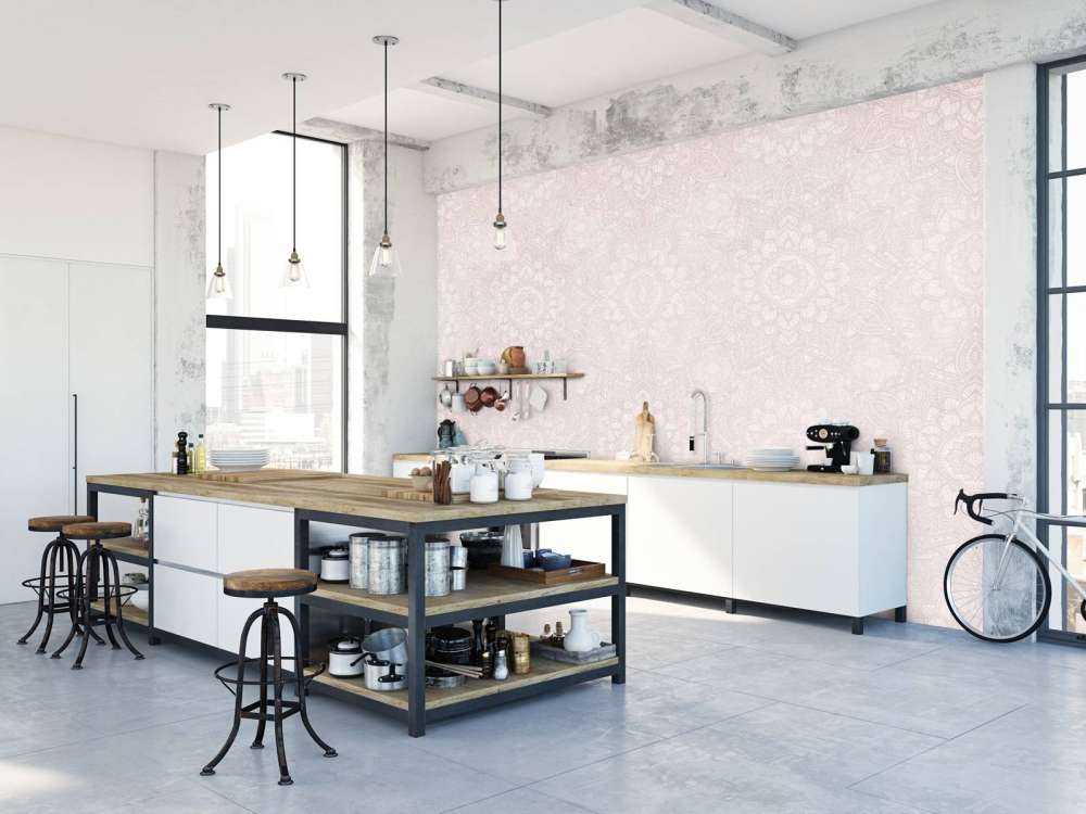 Boho Golden Mandala - blush pink