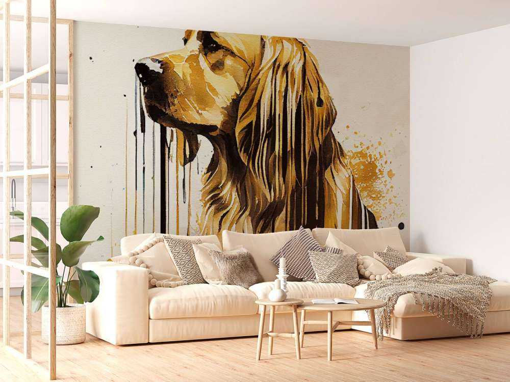 Watercolor Golden Retriever Dog