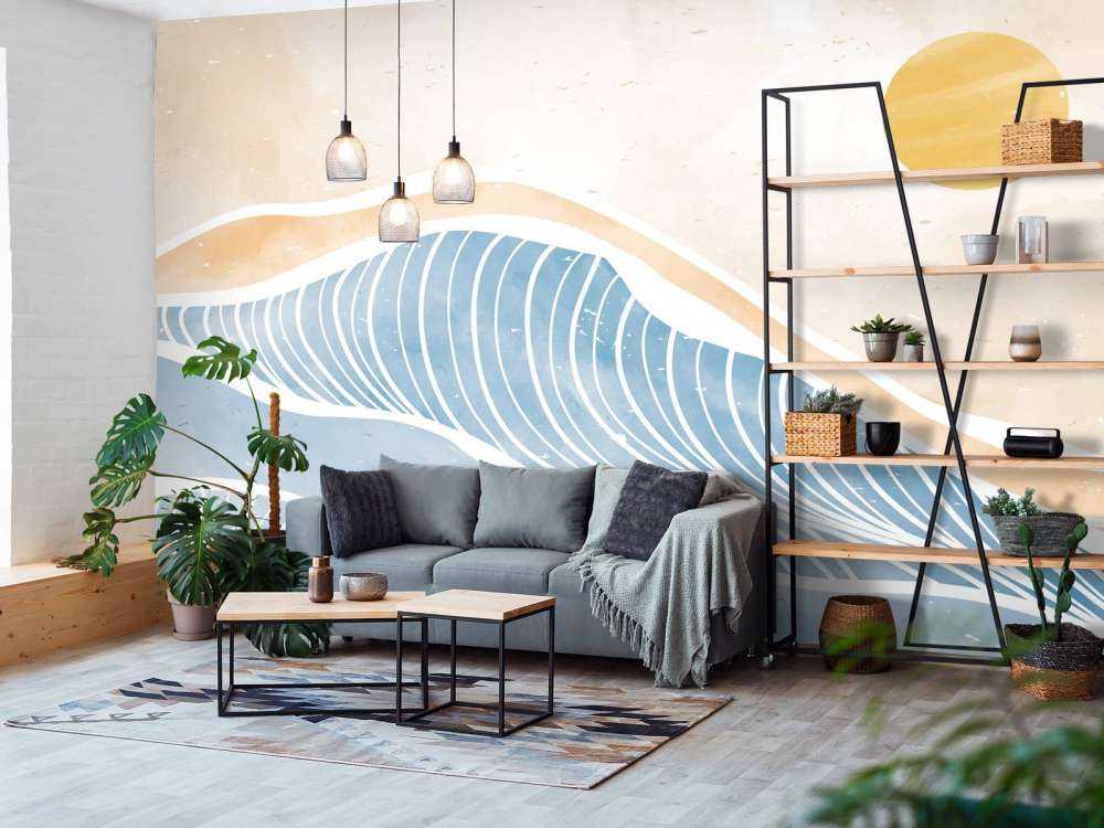 Blå vågor för solen