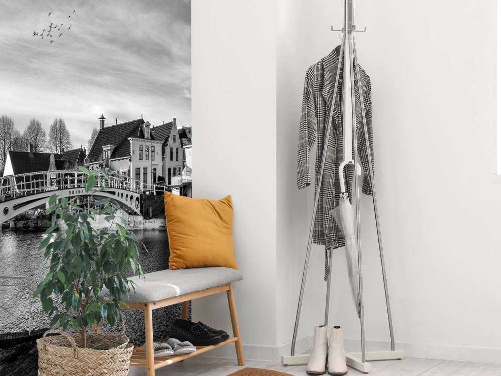 Den befästa staden Dokkum Bro över Klein Diep Friesland 