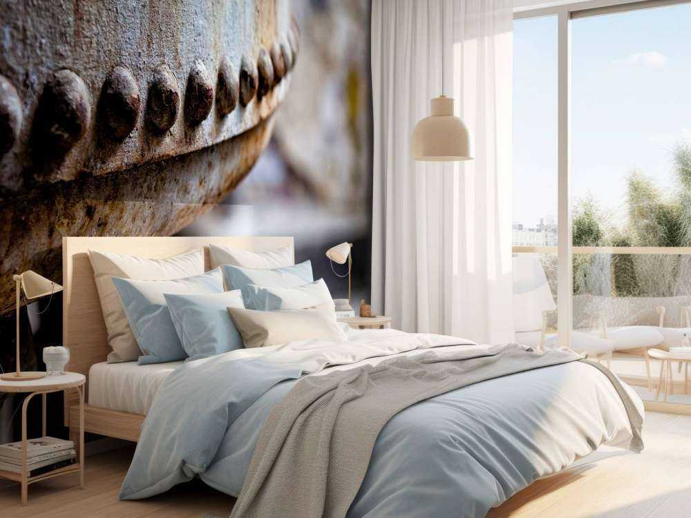 Detalj av en rostig ångpanna