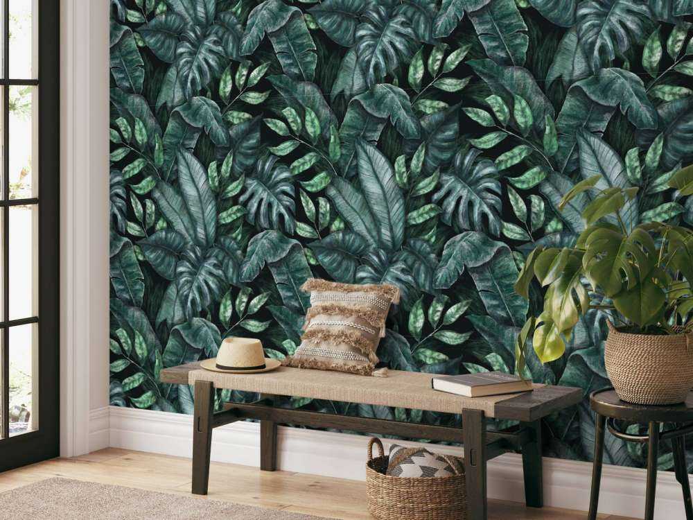 Botaniskt mönster med palmblad