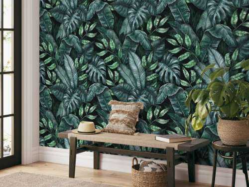 Botaniskt mönster med palmblad