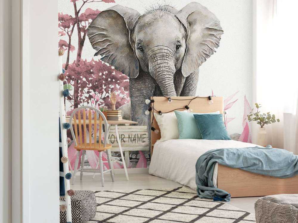 Elefant i djungeln rosa