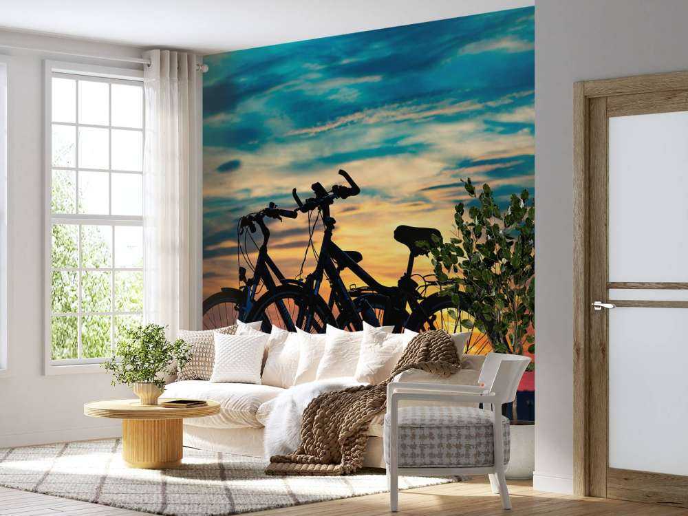 Cykling vid solnedgången