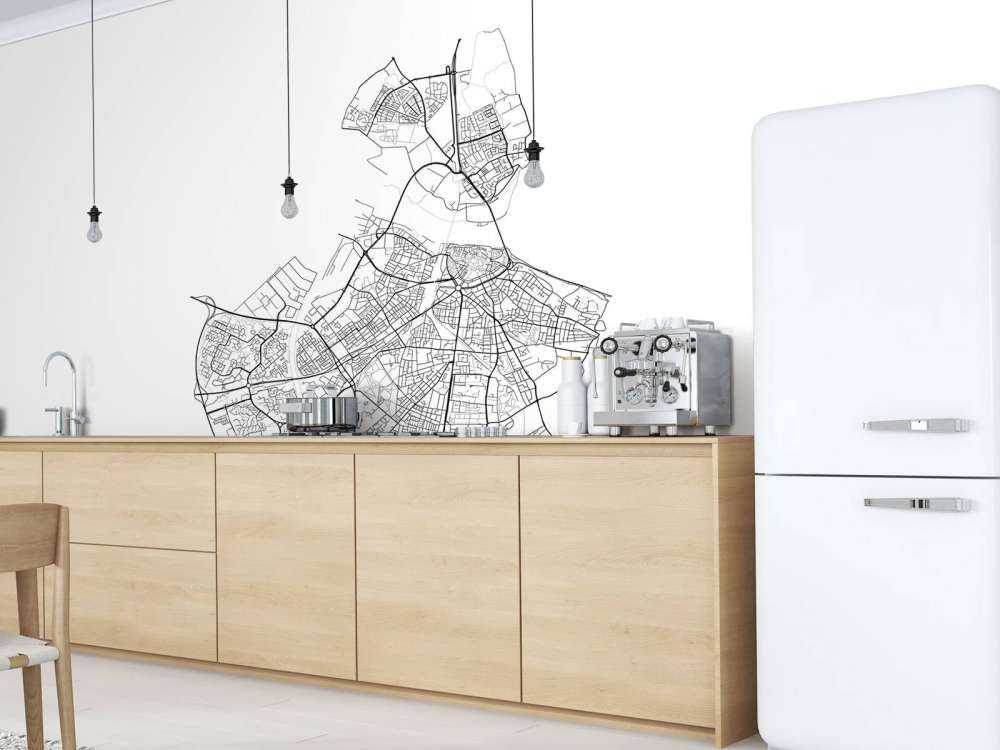 Karta över Nijmegen, vit