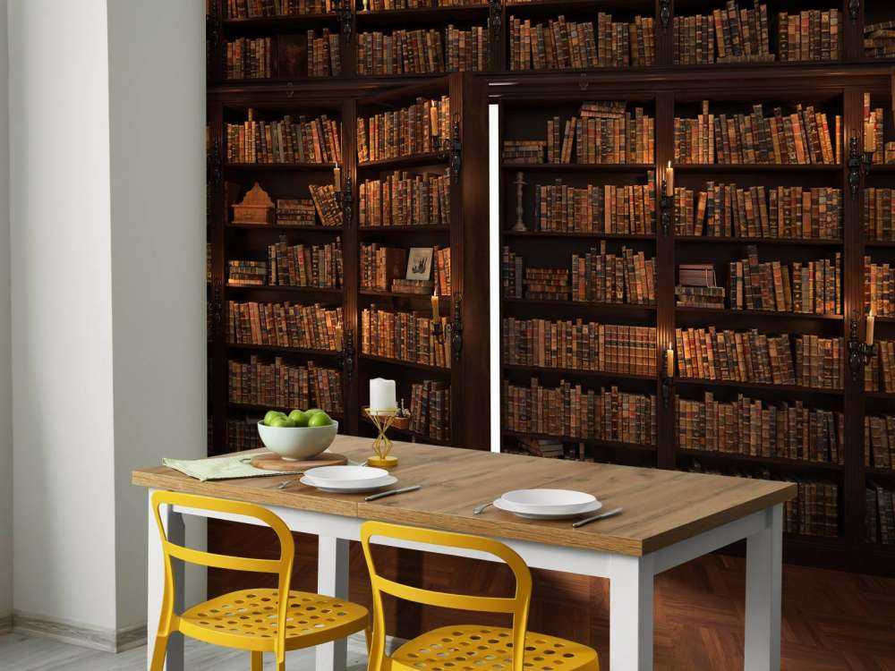 Hemlig bibliotek med dold dörr