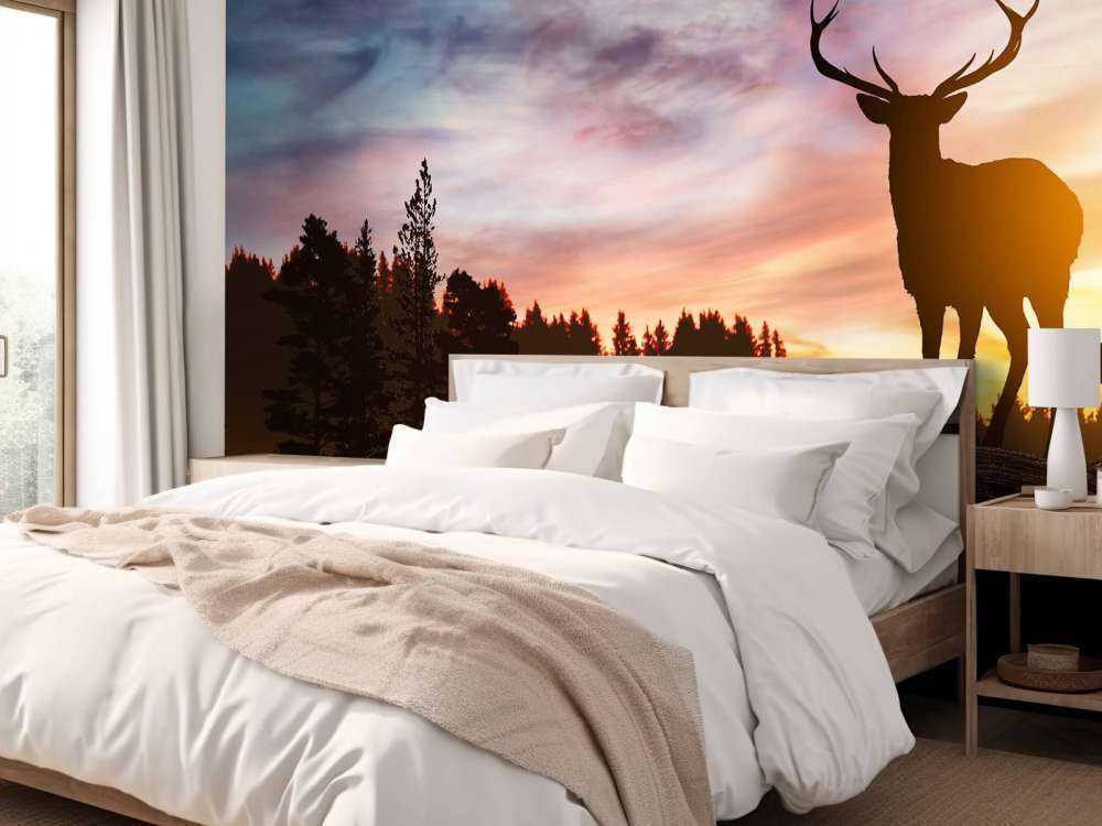 Rådjur i solnedgången