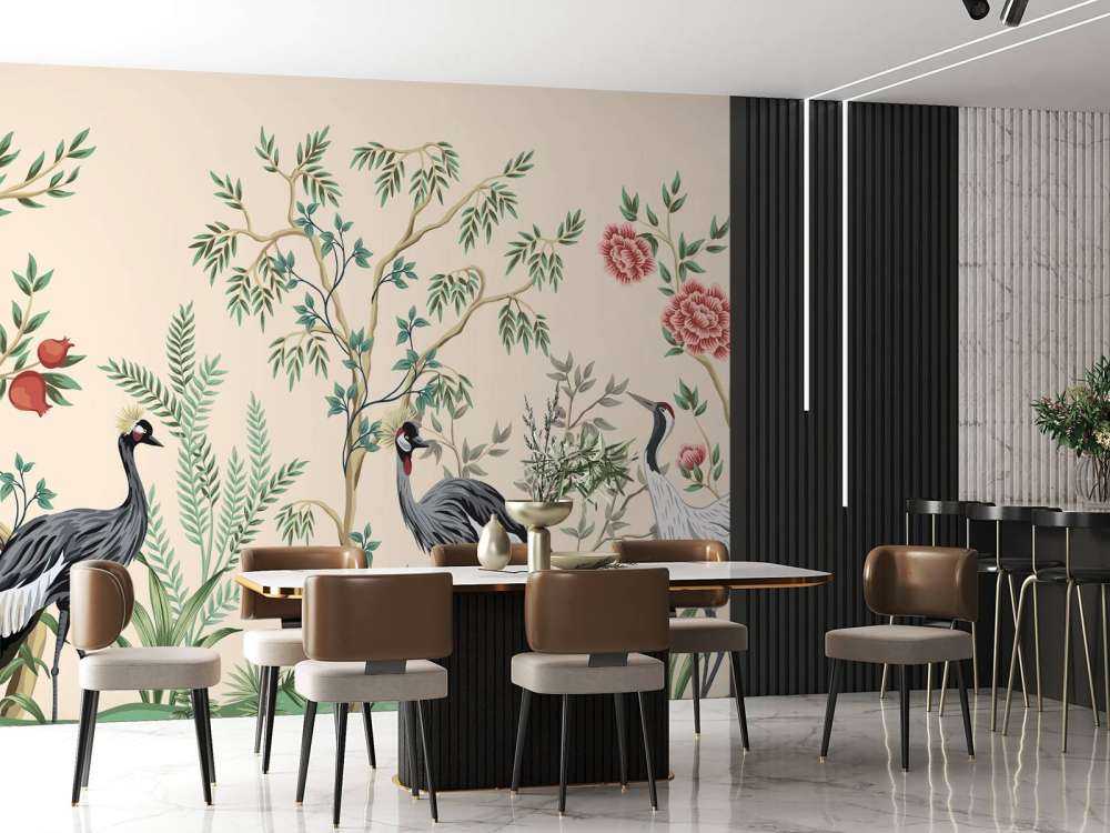 Illustration av kranar