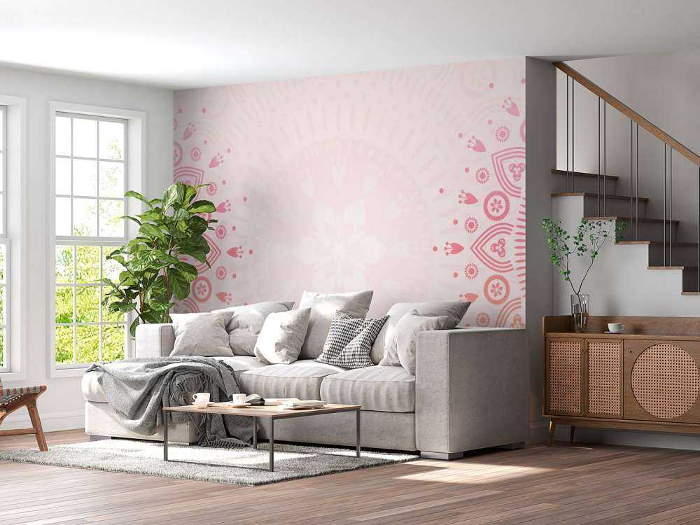 Mandalas med rosa blommor