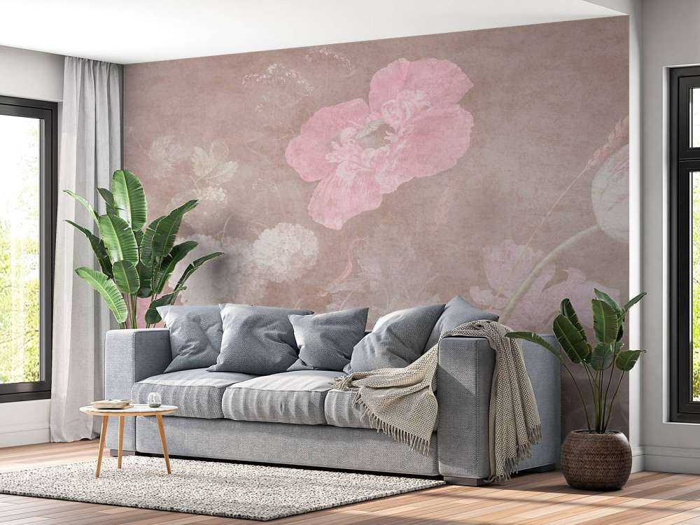 Stilleben med barockblommor - vintage pastell