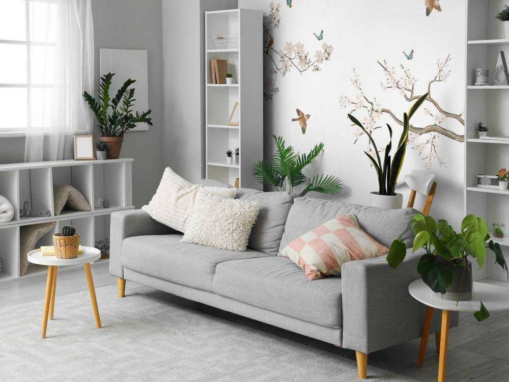 Blommande grenar och fåglar