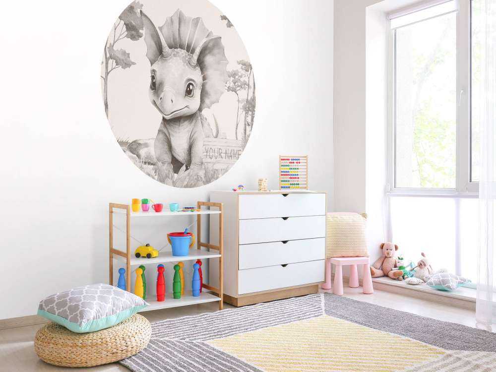 Baby triceratops i den beige djungeln