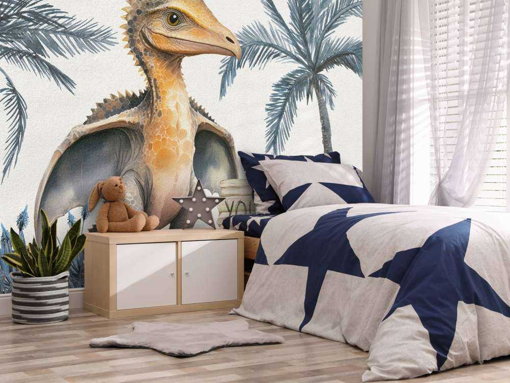 Baby pteranodon i den blåa djungeln