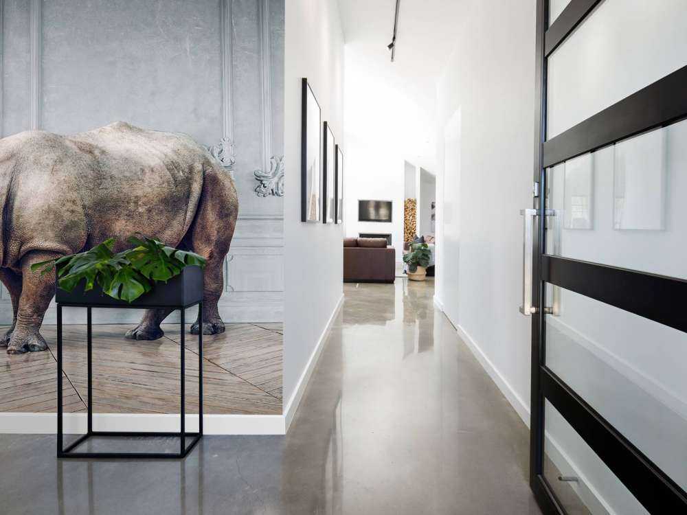 Neshorn med lampeskjerm