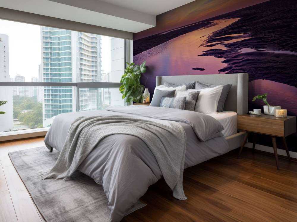 solnedgang med lilla luft