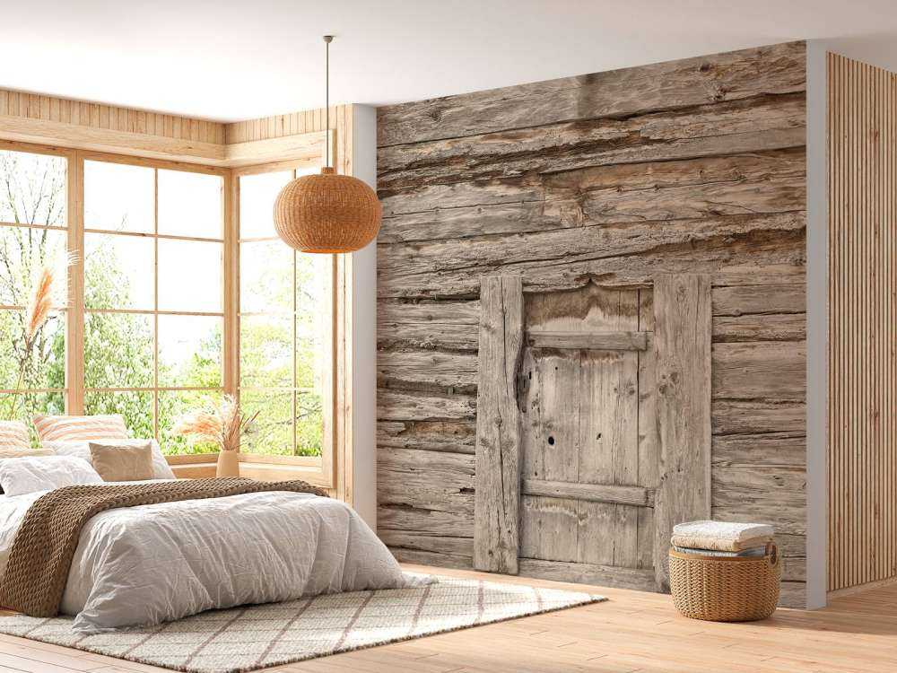 Beige hyller med dør