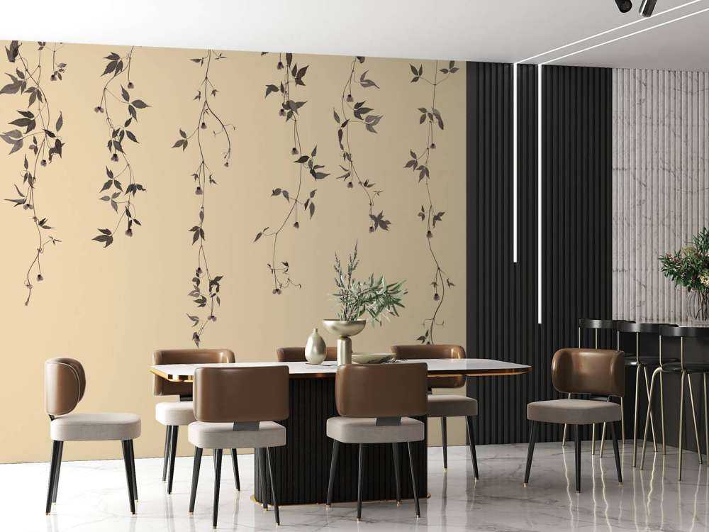 Klematis-kvister på beige