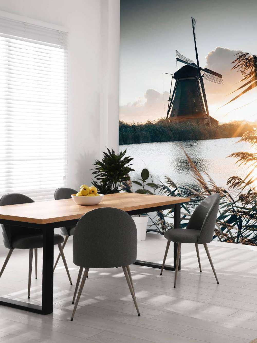 Vindmølle ved soloppgang