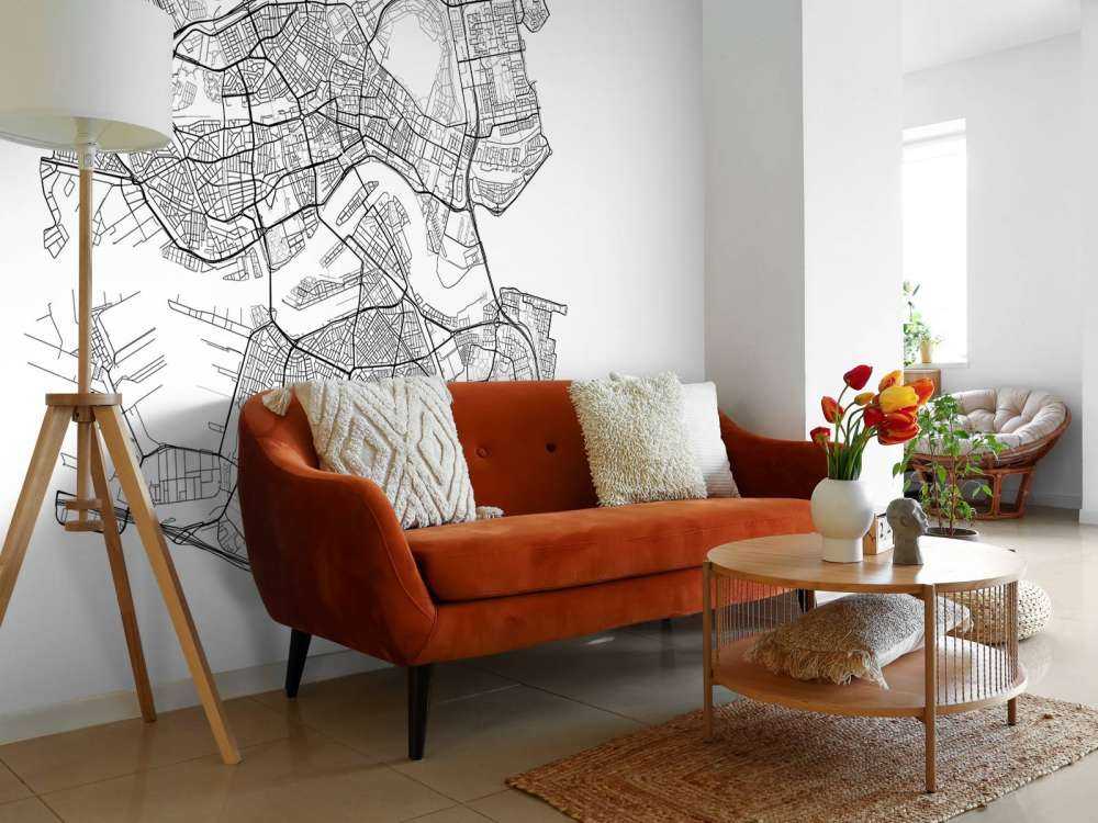 Kart over Rotterdam, hvitt