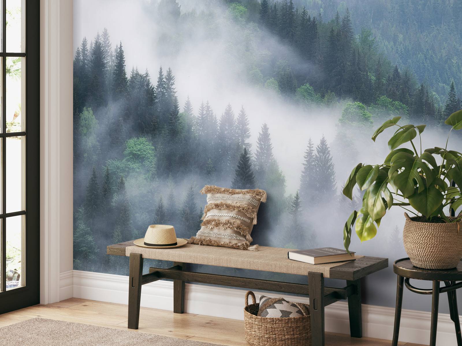 Tåkete skog i fjellet - Tapet.com, image size:1600x1200