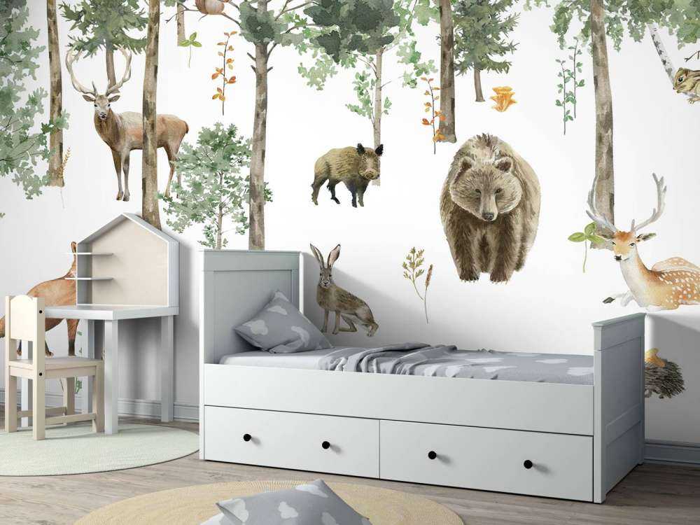 Skogdyr med akvarell