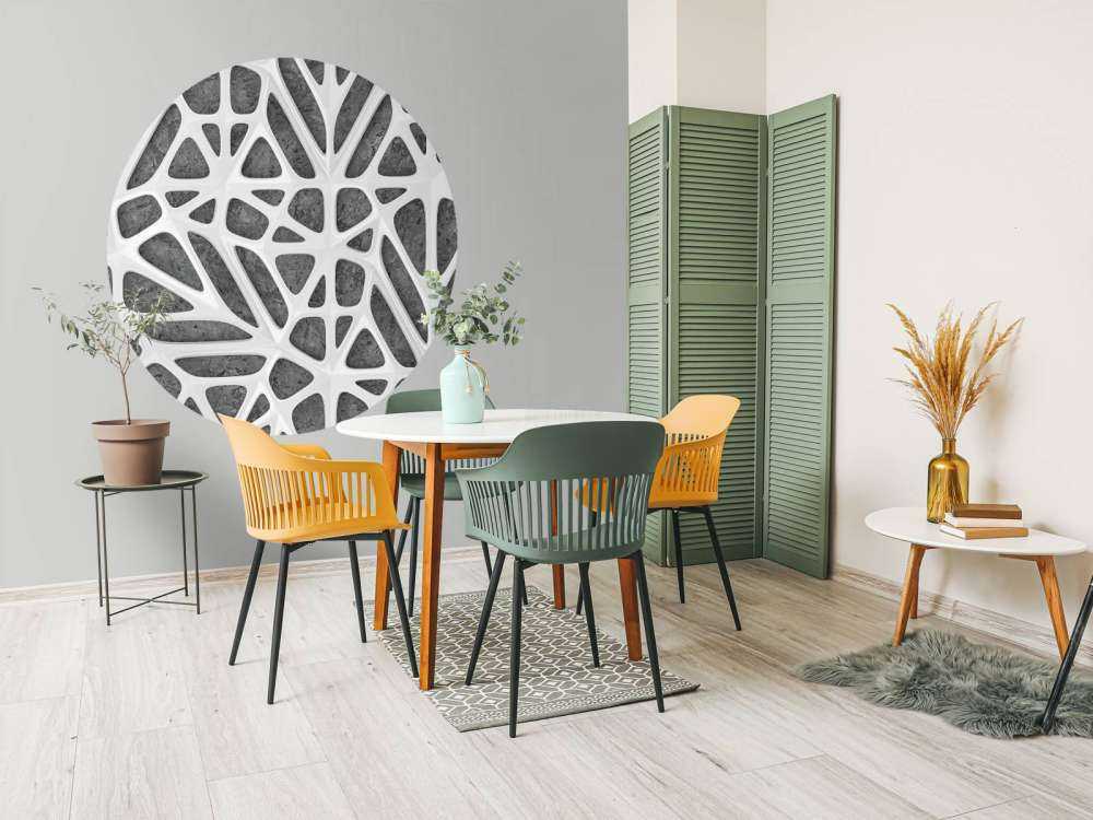 Hvitt mønster på betong