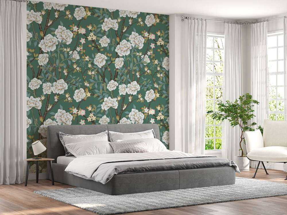 Peoner på grønn bakgrunn