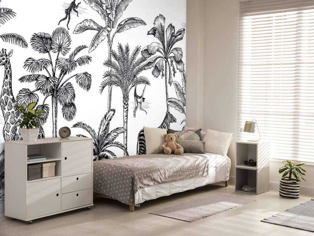 Djungel med tropiska djur