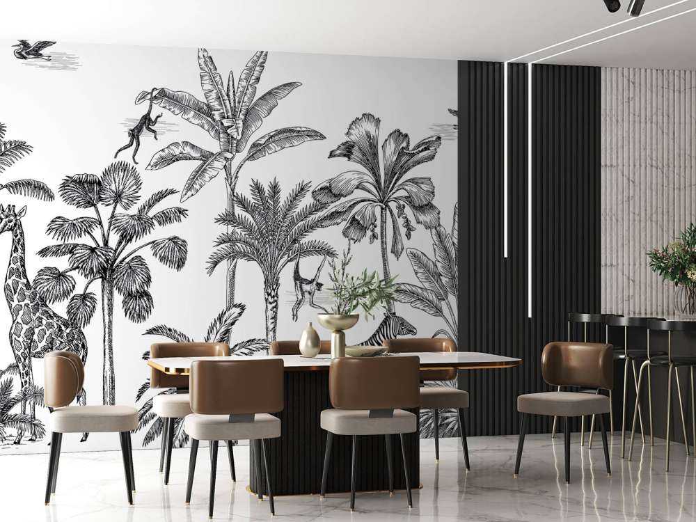 Djungel med tropiska djur