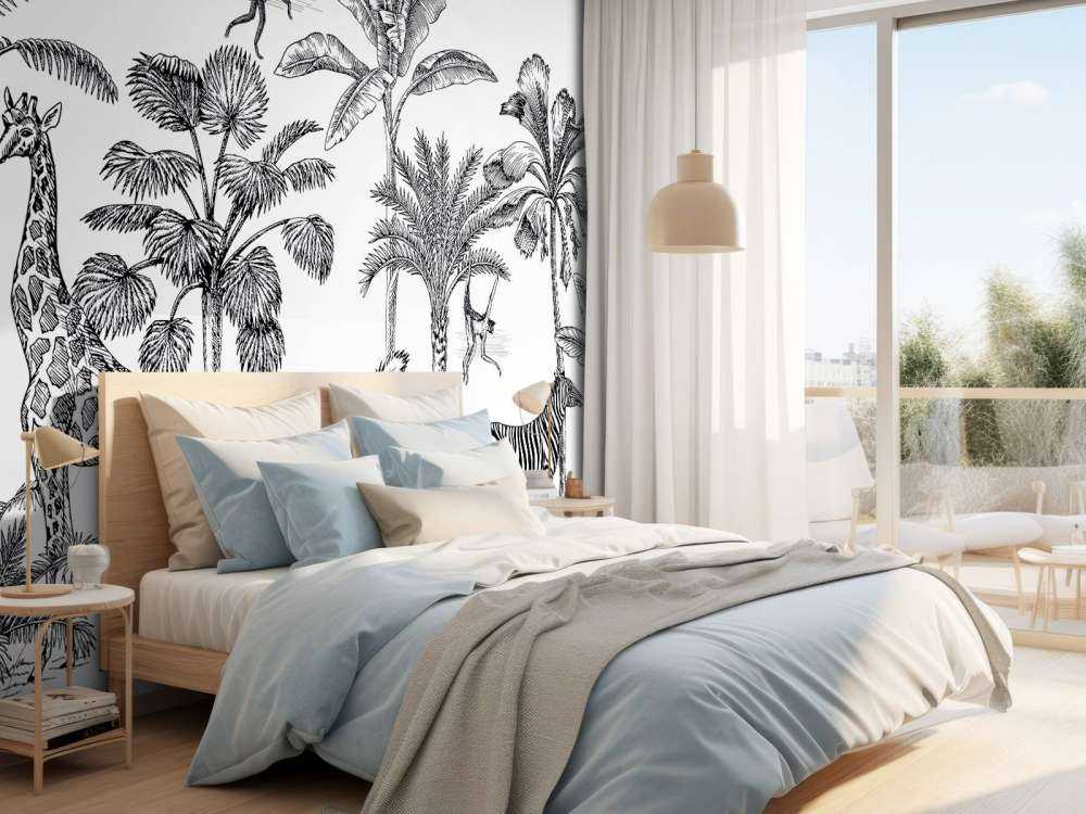 Djungel med tropiska djur