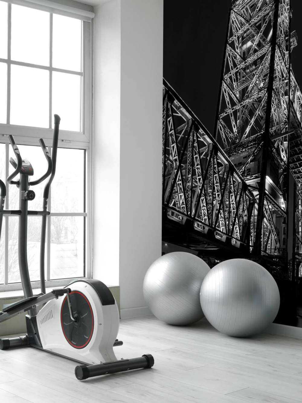 Den tidigare järnvägsbron De Hef i Rotterdam i svartvitt 