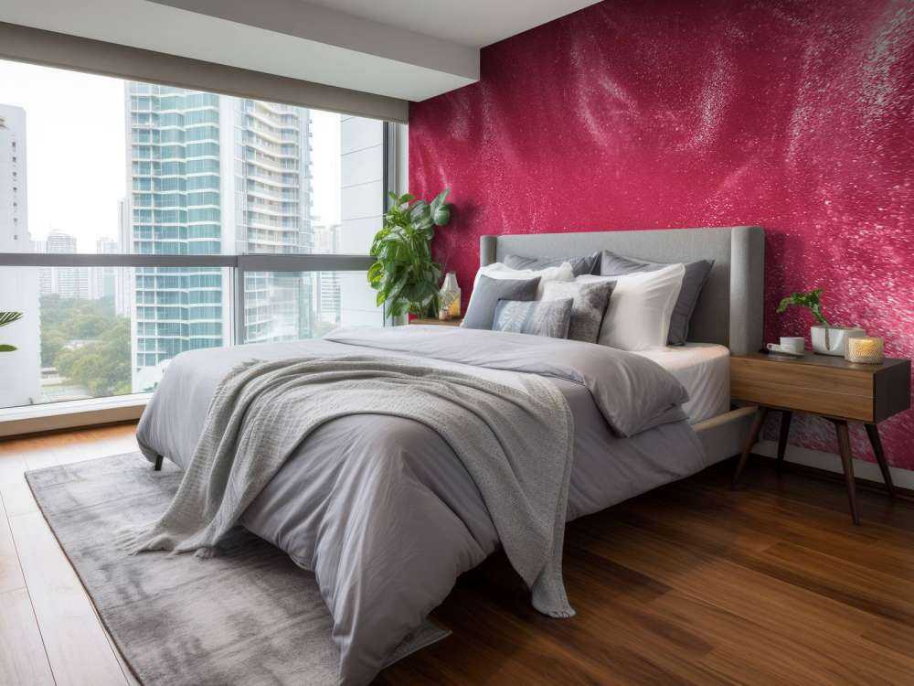 Rosa glitterpartiklar