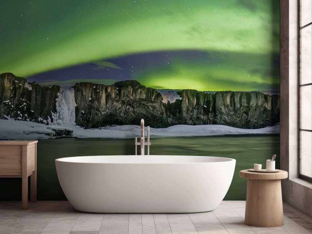 Panoramafoto av norrskenet