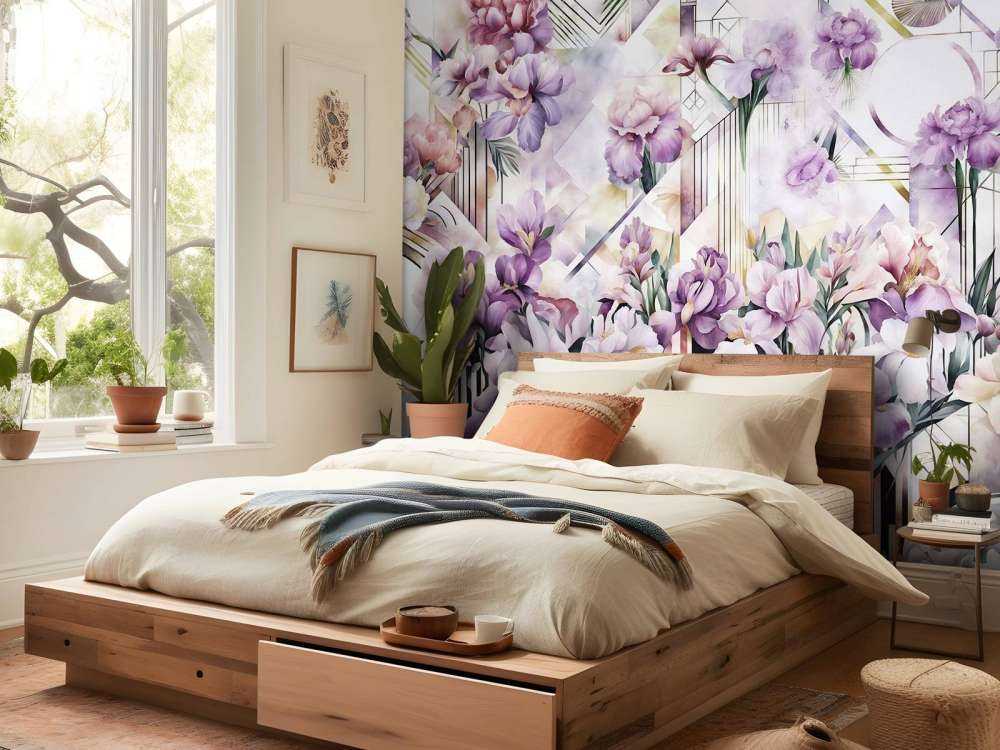 Stora akvarellirisar lila