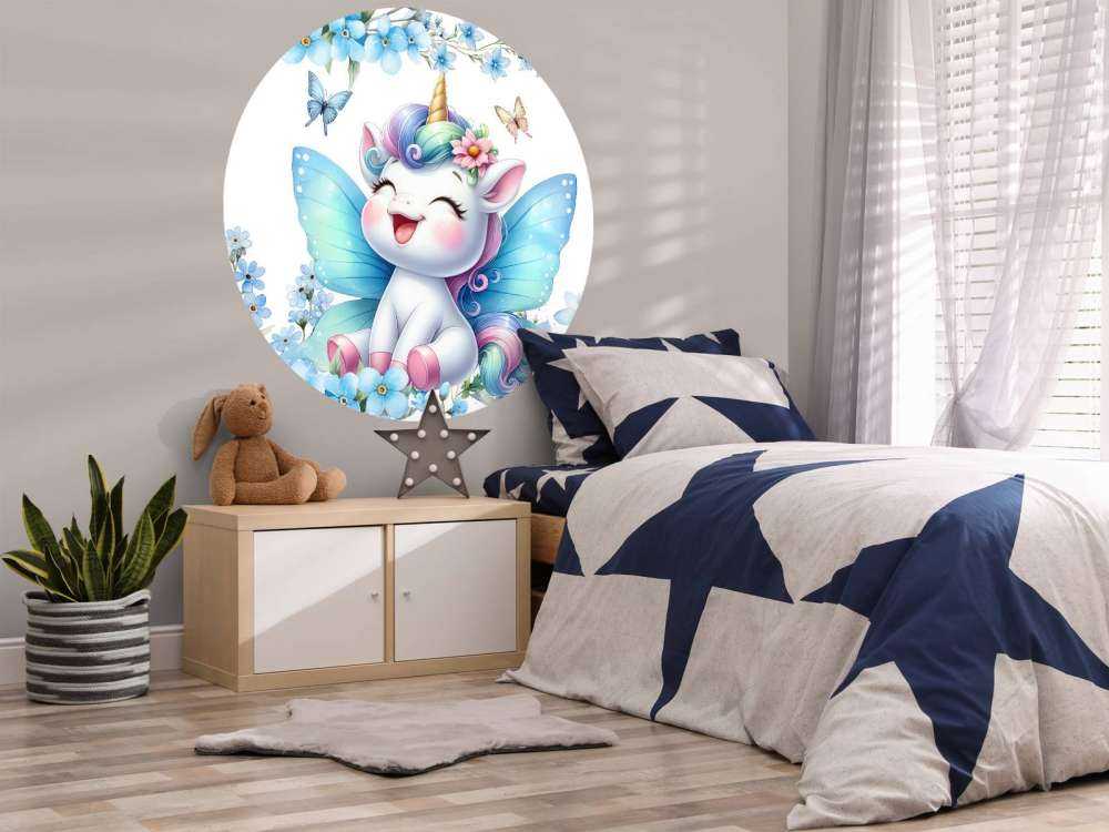 Glada Älvor Enhörning och Blommor