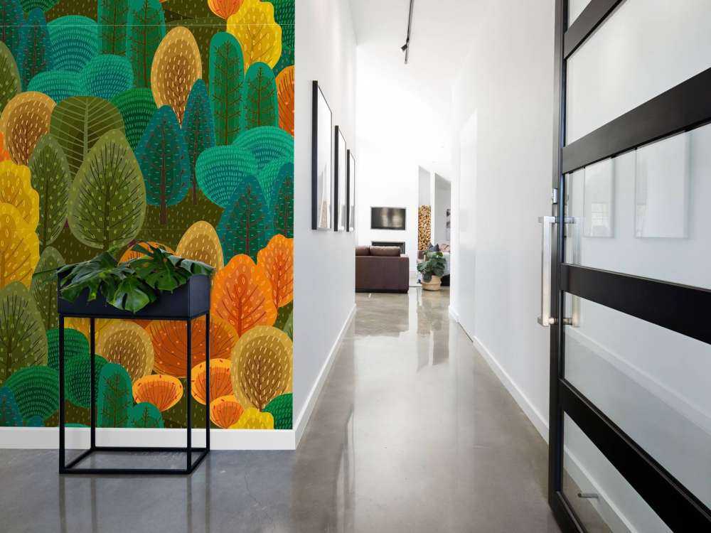 Färgglatt skogsmönster