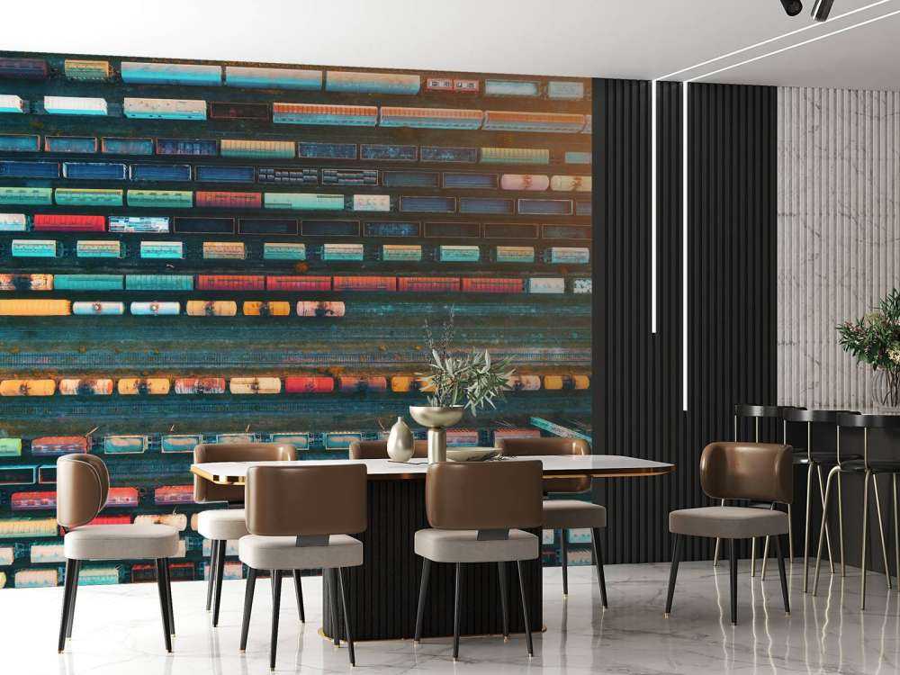 Drönarvy godsvagnar