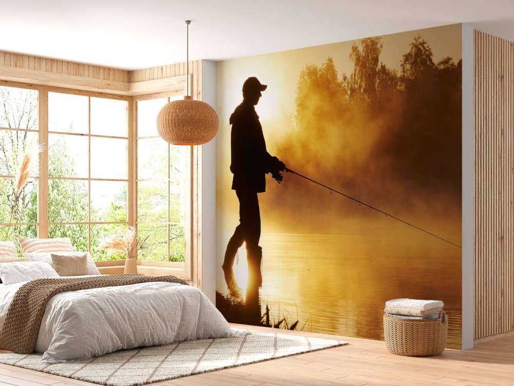 Fiskare vid soluppgång