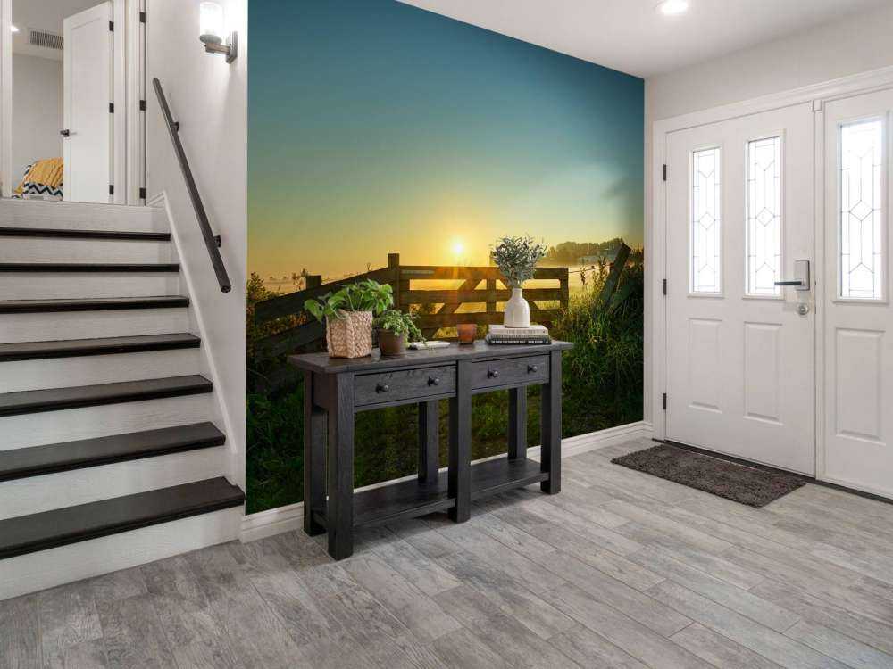 Staket vid soluppgång