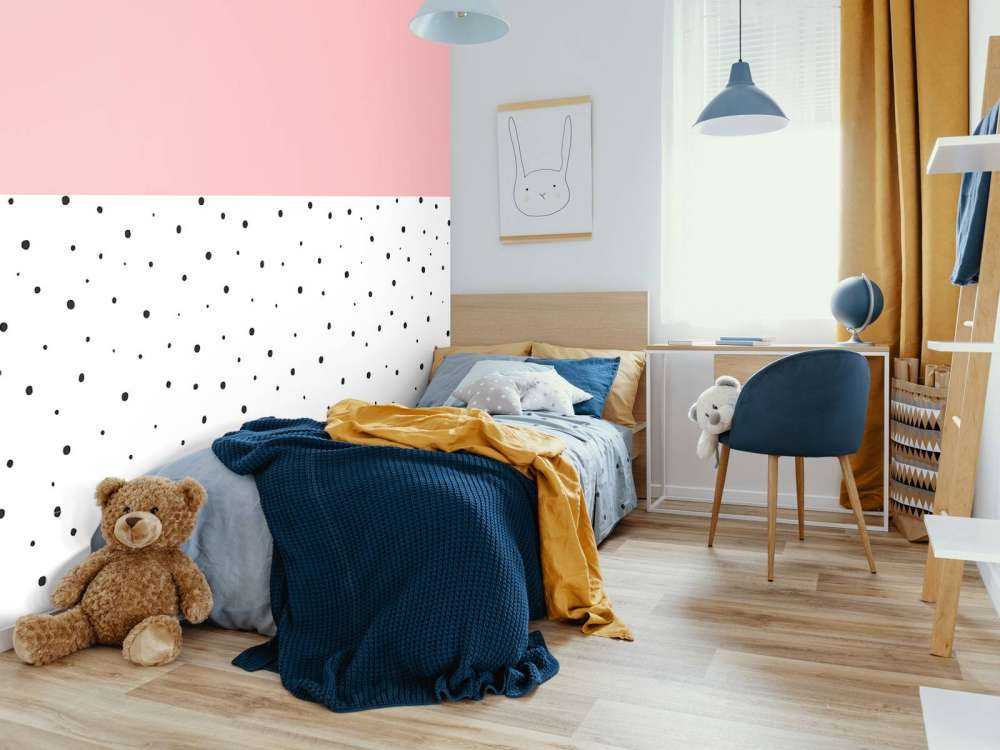 Rosa och vita områden med svarta prickar