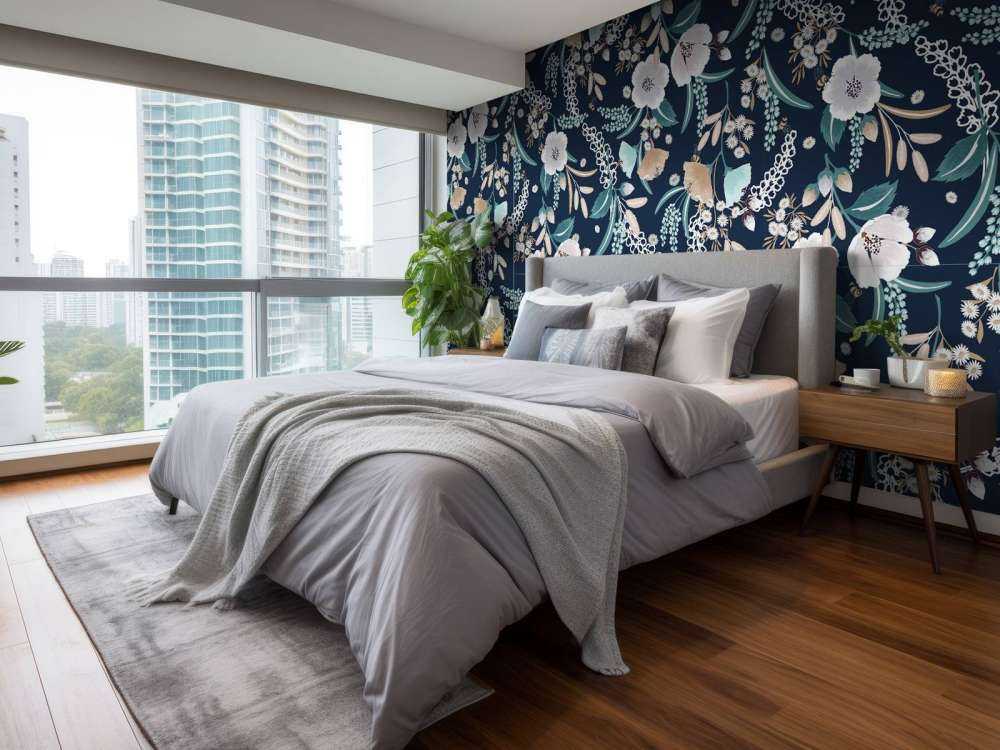 Blomsterträdgård vid midnatt