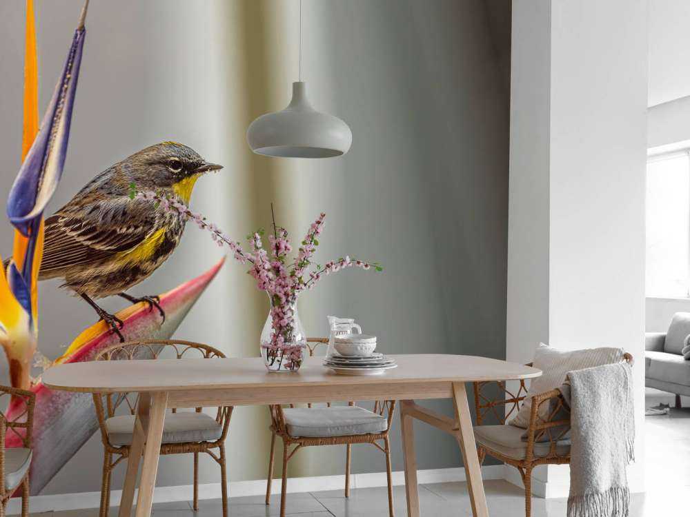 Paradisblomma med fågel