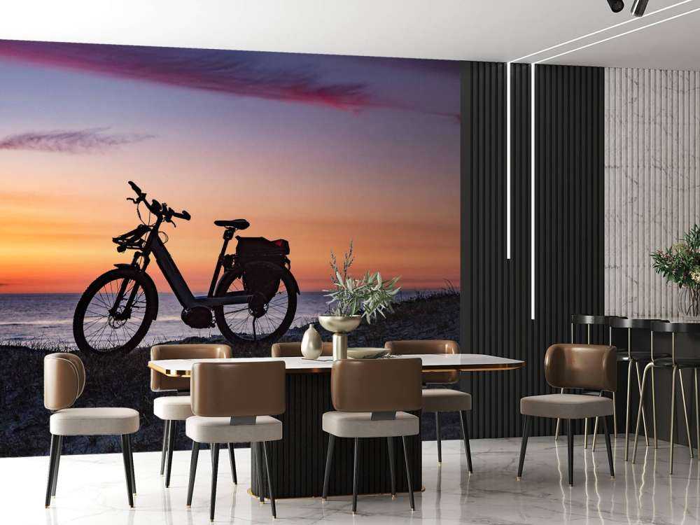 Cykel vid ett hav