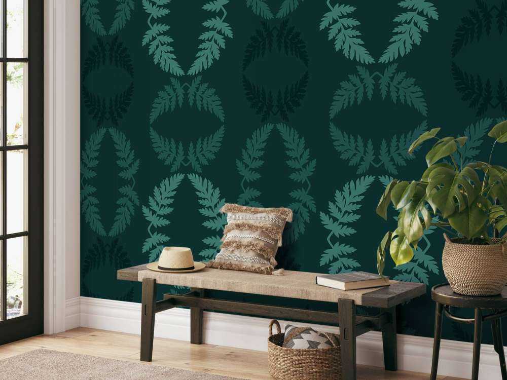 Grönt mönster med skockkvist